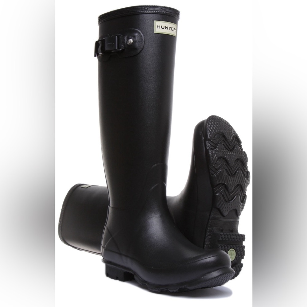 Hunter Norris Field Side Adjustable Rain Boots Black Size 9